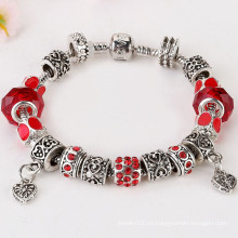 En línea de compras de cristal de cuentas de vidrio rojo más reciente estilo 2016 pulsera de moda